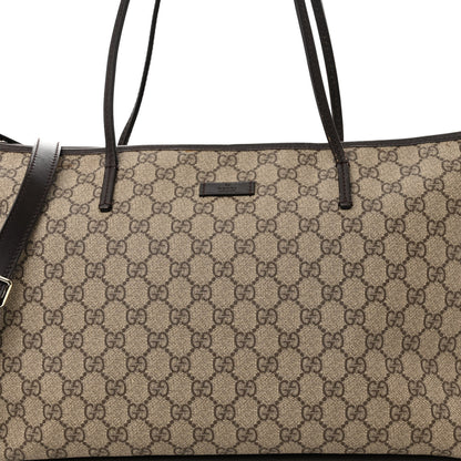 Gucci GG Supreme Monogram Medium Zippered Tote Dark Brown 8 of 20