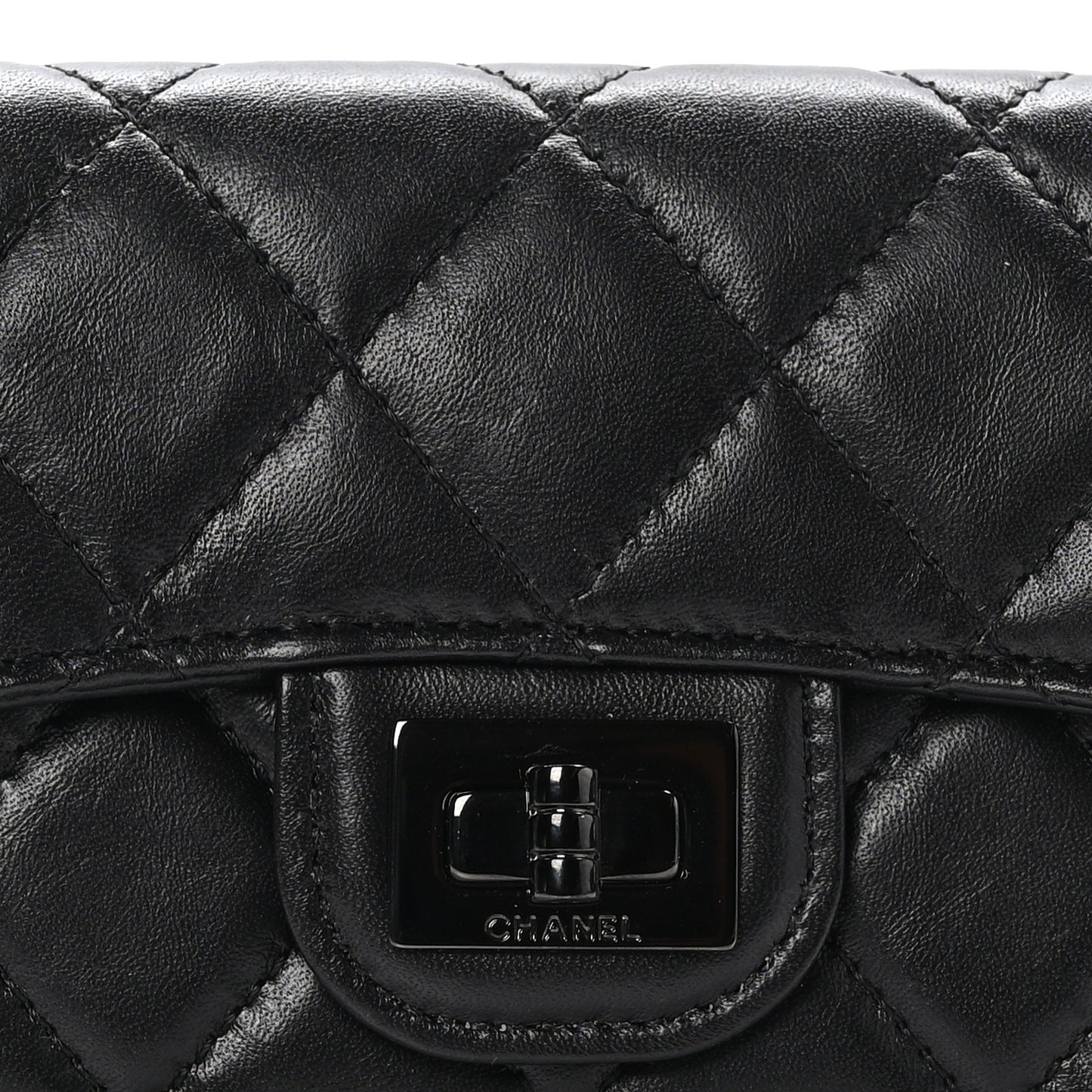 Aged Calfskin Quilted Reissue Flap Card Holder So Black