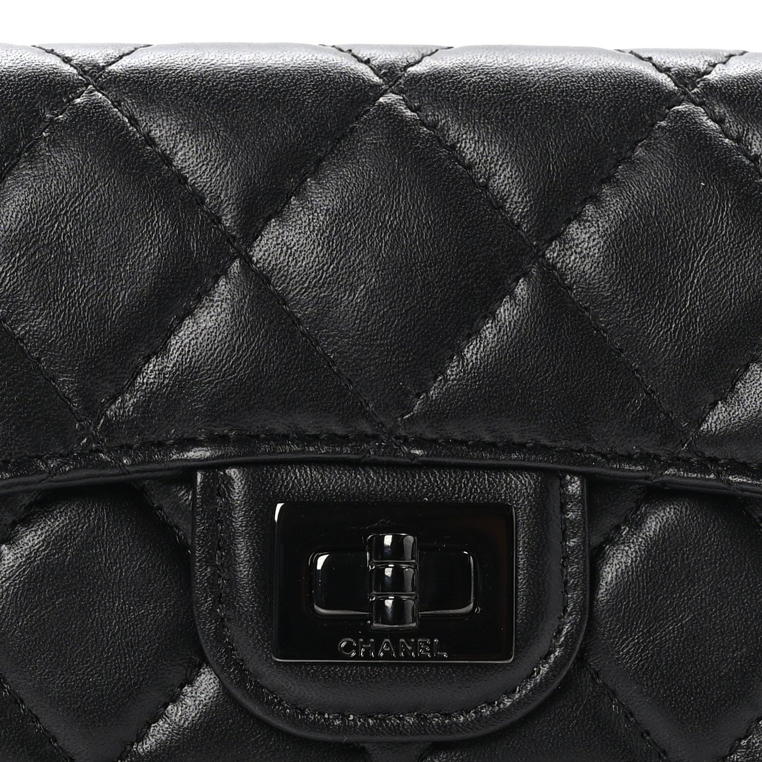 Chanel Aged Calfskin Quilted Reissue Flap Card Holder So Black 9 of 10