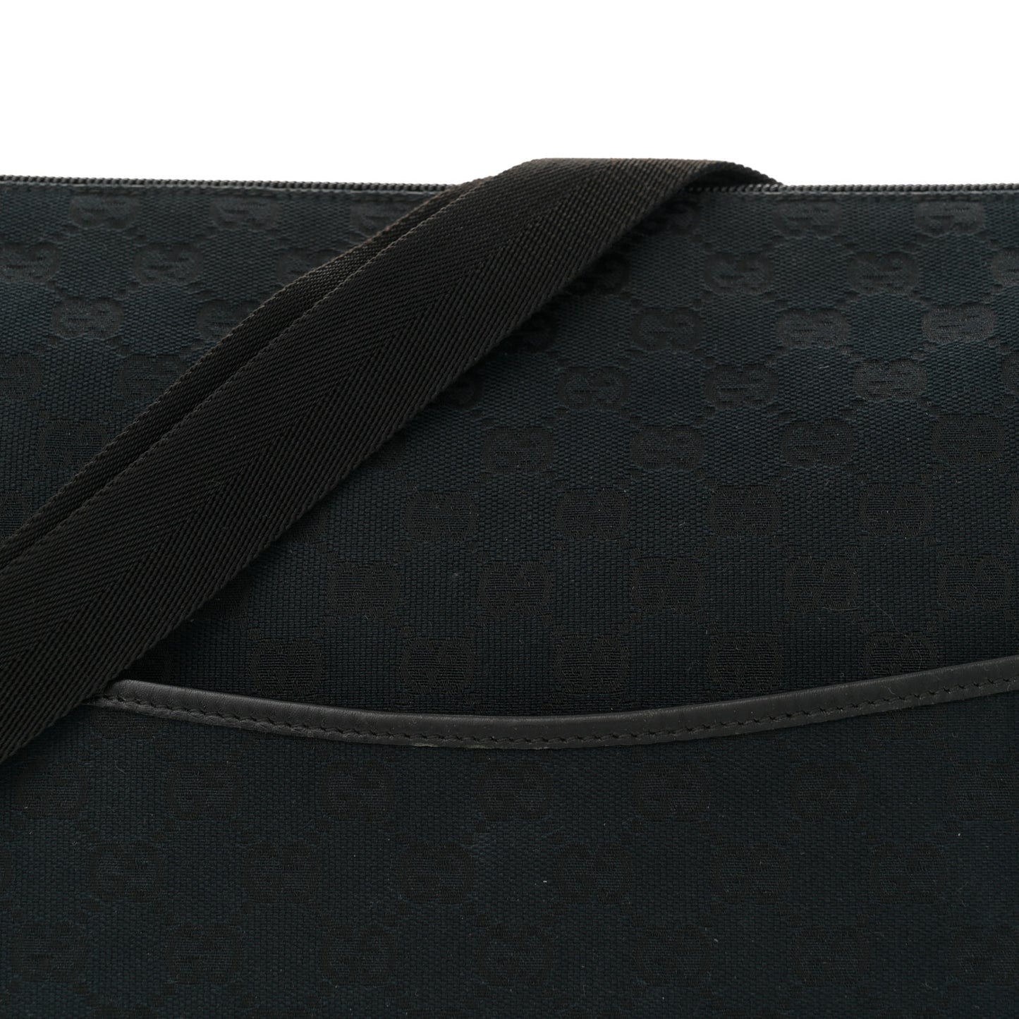 Monogram Calfskin Perforated Medium Flat Messenger Bag Black
