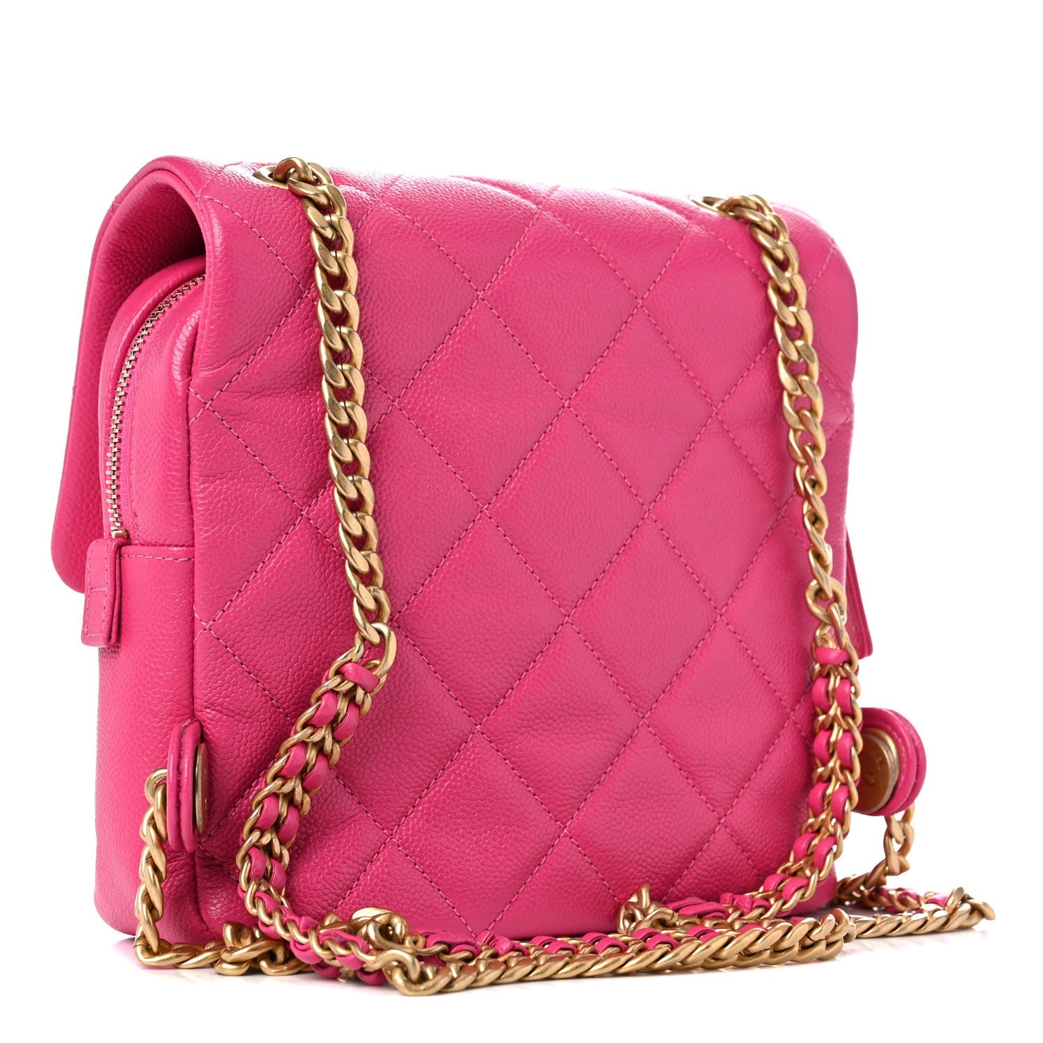 Chanel Shiny Caviar Quilted Chain Melody Backpack Pink 2 of 10