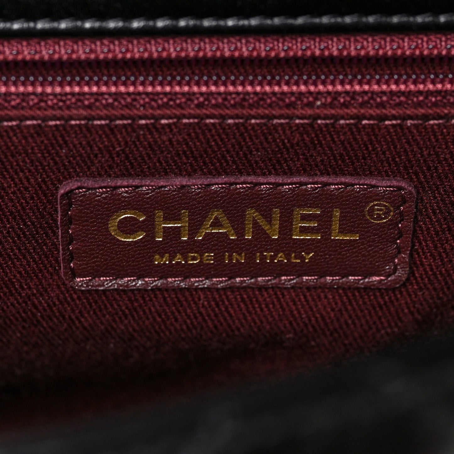 Glazed Calfskin Castle Rock Large Flap Black Burgundy