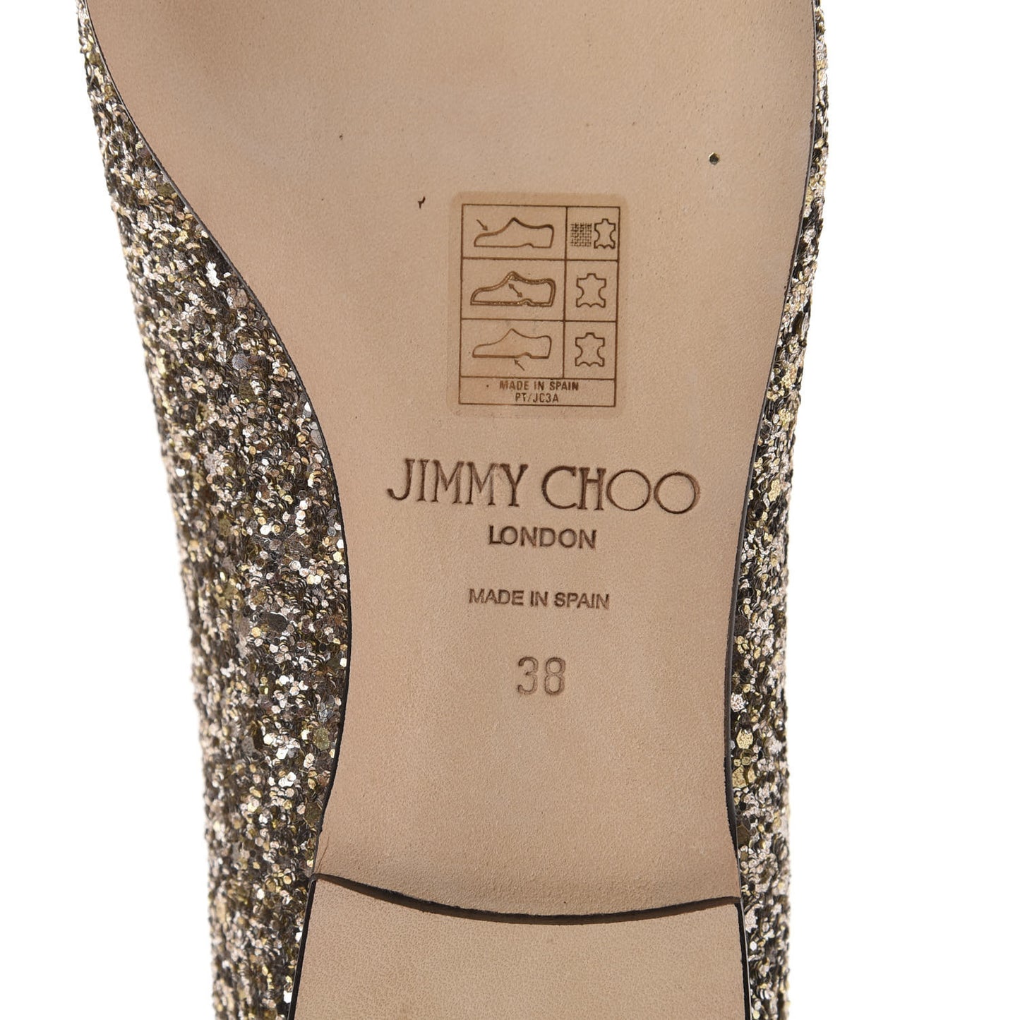 Glitter Fabric Alina Flats 38 Antique Gold