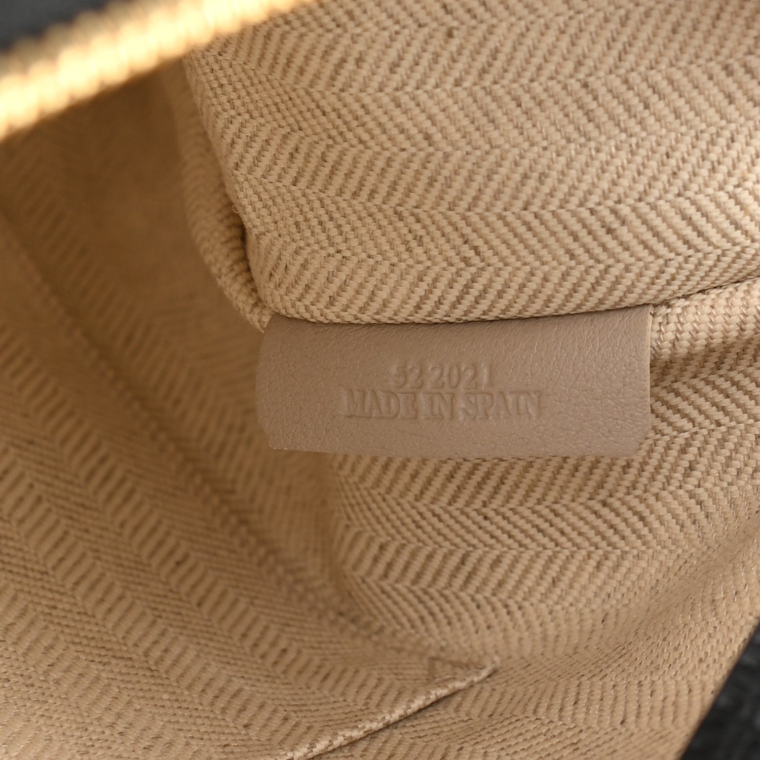 Loewe Calfskin Linen Embossed Large T Pouch Black 7 of 7