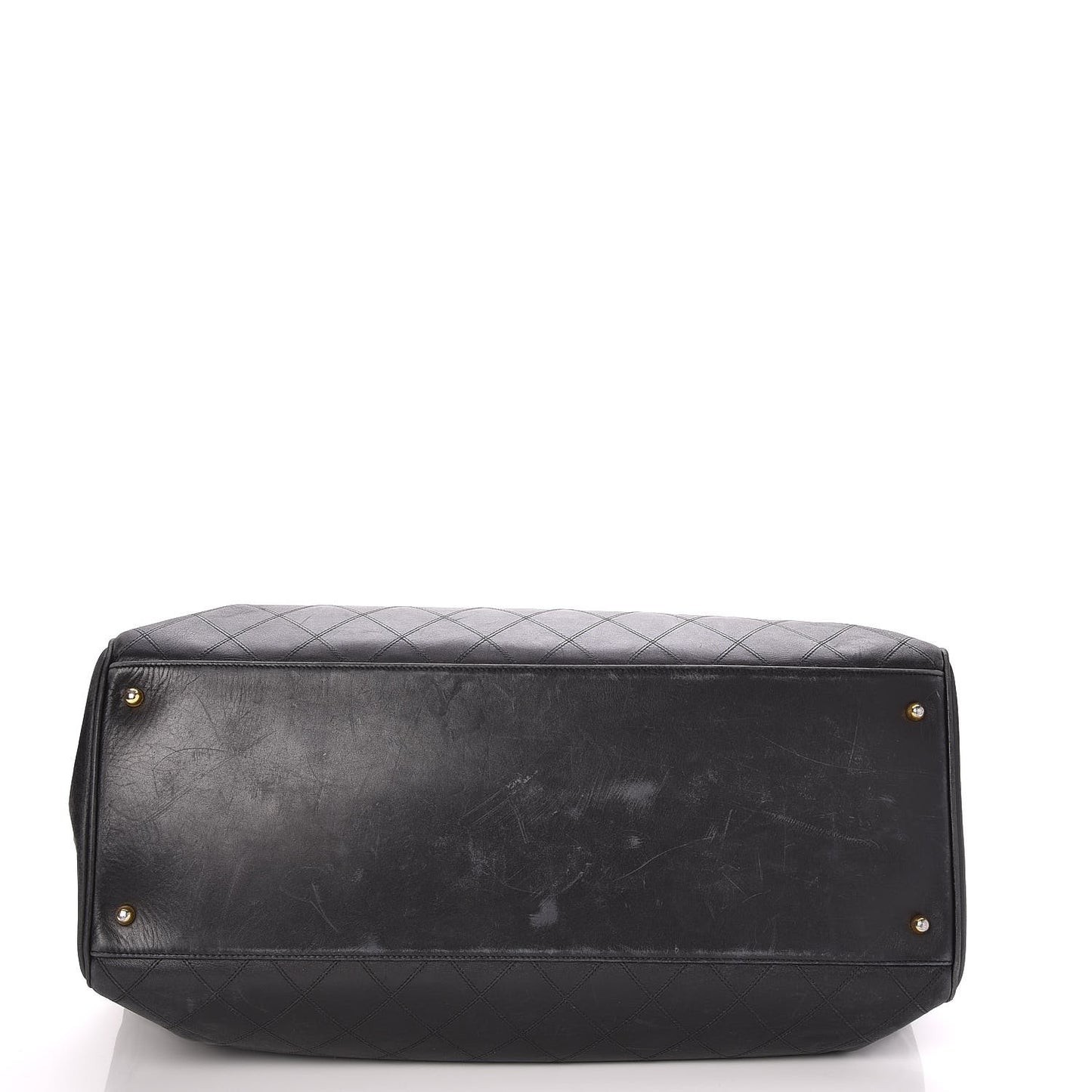 Calfskin Stitched XL Weekender Black