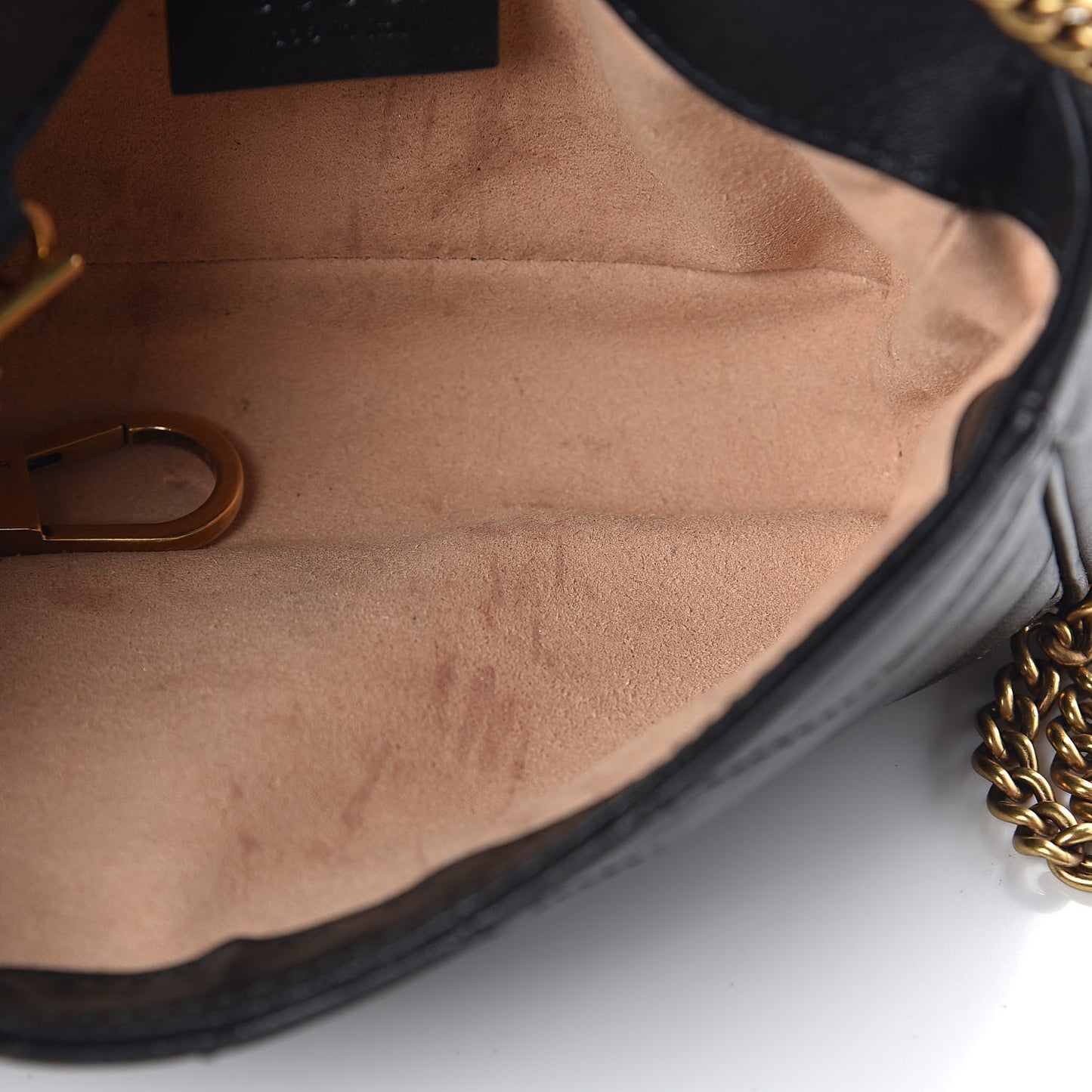 Calfskin Matelasse Super Mini GG Marmont Shoulder Bag Black