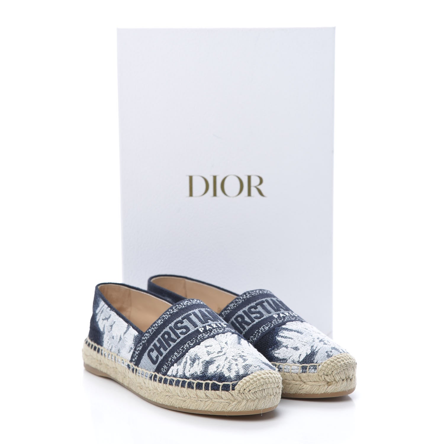 Christian Dior Canvas Tie and Dior Embroidered Granville 15mm Espadrilles 36.5 Denim 8 of 8