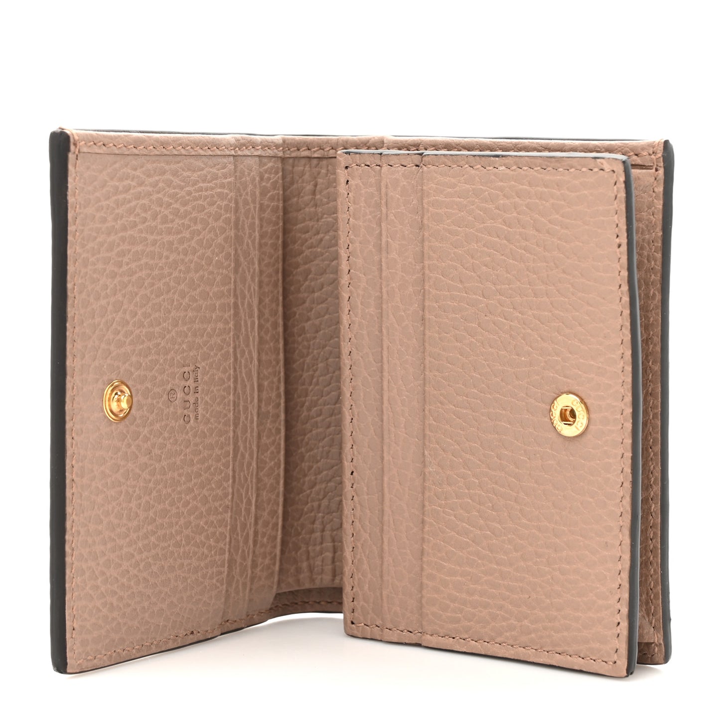 Dollar Calfskin GG Supreme Monogram GG Marmont Card Case Porcelain Rose Beige Ebony