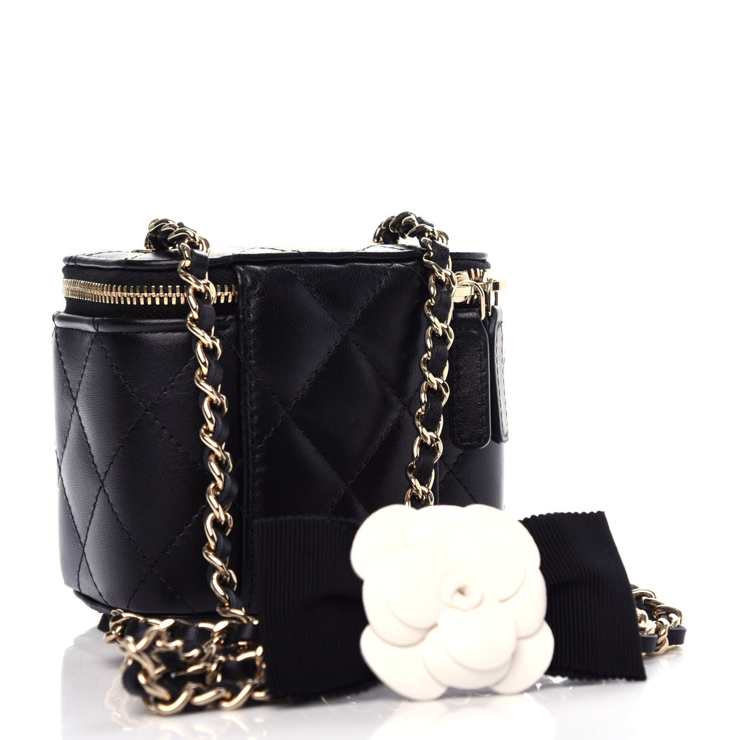 Chanel Lambskin Quilted My Chanel Lady Vanity Case With Chain Black 3 of 11
