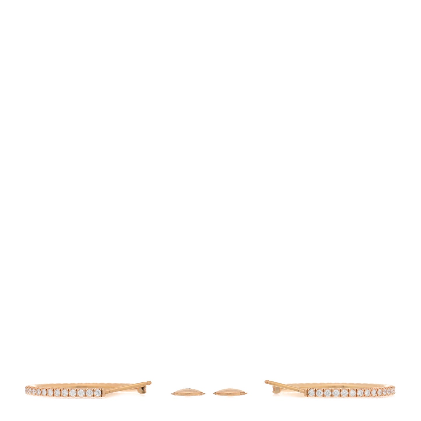 18K Pink Gold Diamond Medium Etincelle De Cartier Hoop Earrings