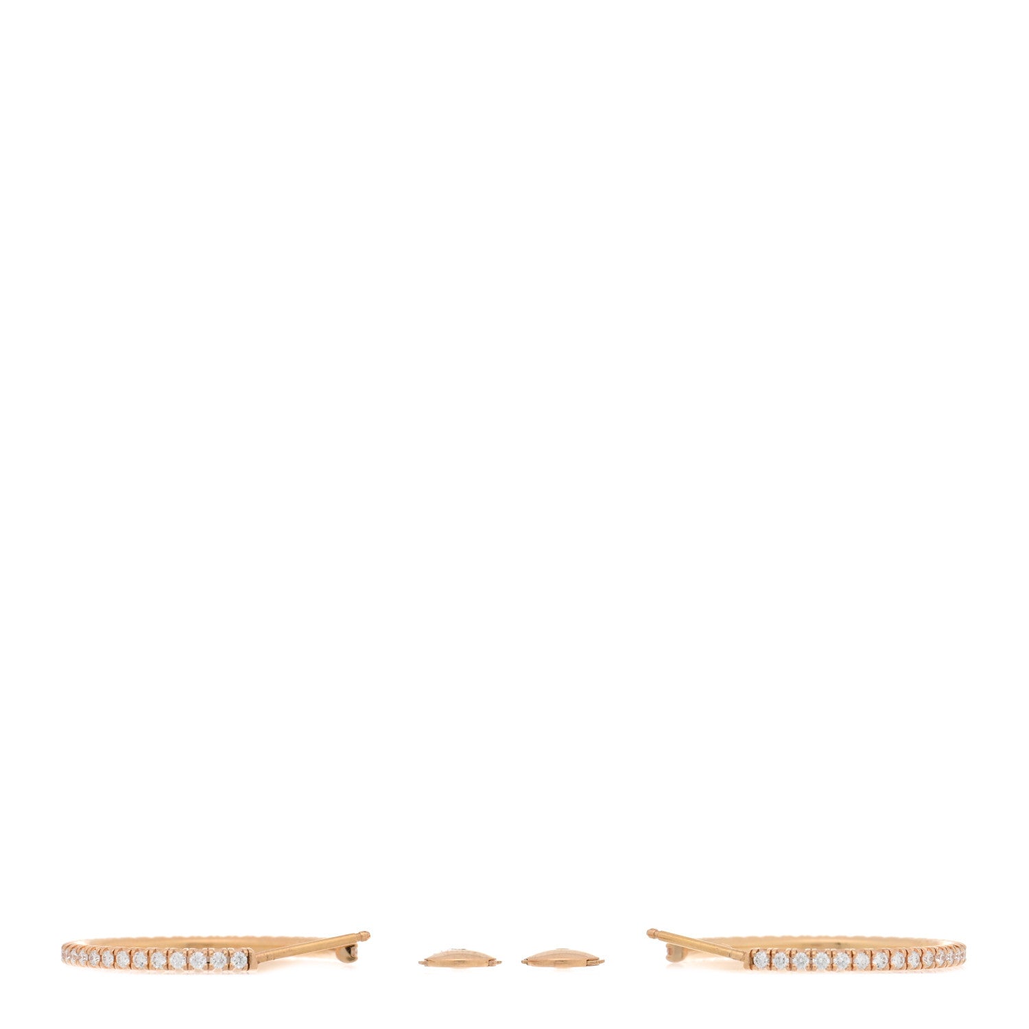 Cartier 18K Pink Gold Diamond Medium Etincelle De Cartier Hoop Earrings 3 of 4