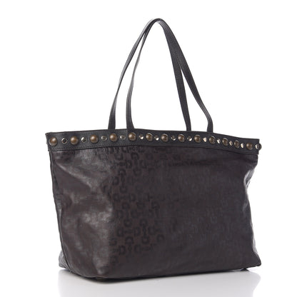 Gucci Calfskin Horsebit Embossed Medium Babouska Shopping Tote Dark Brown 2 of 10