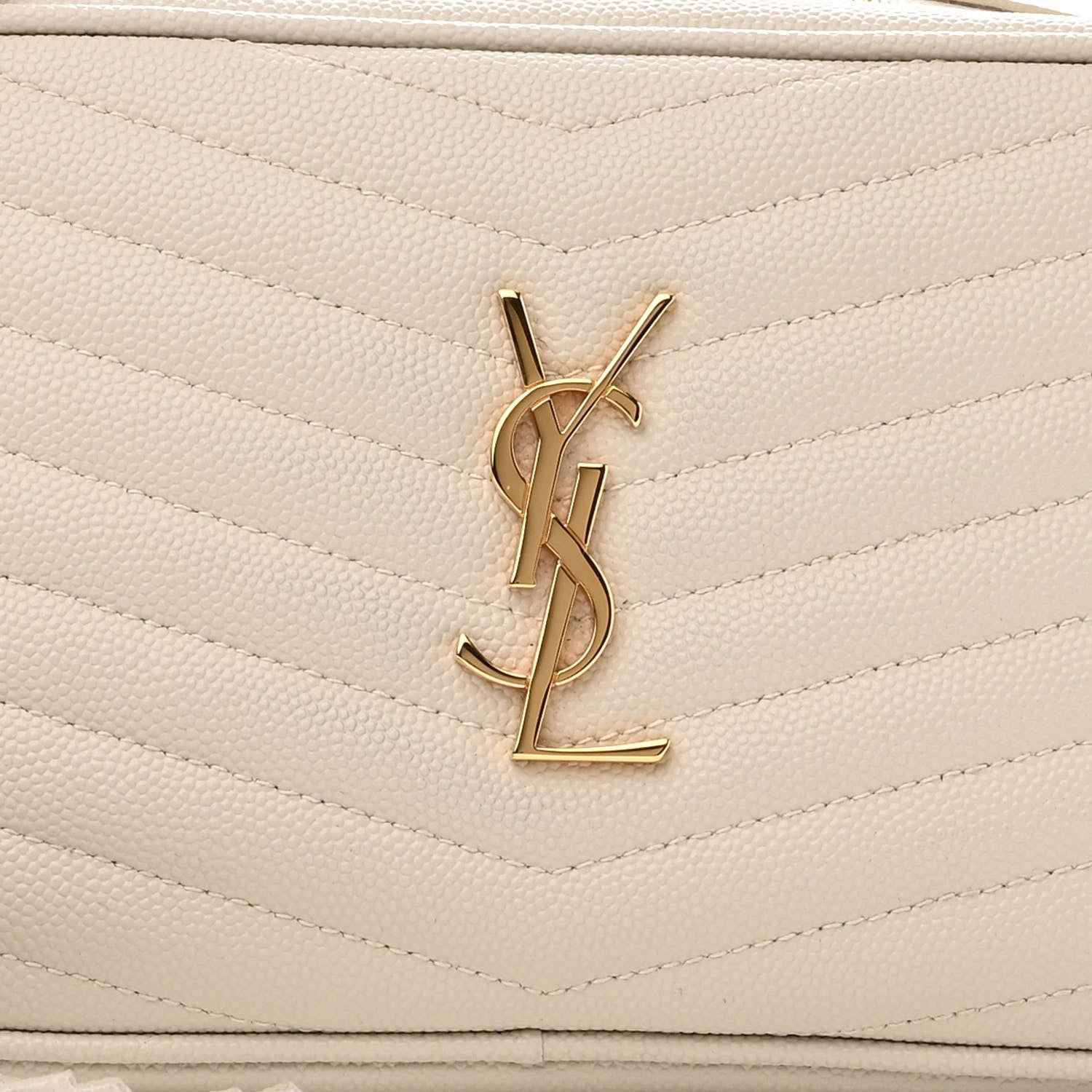 Saint Laurent Grain De Poudre Matelasse Monogram Mini Lou Camera Bag Crema Soft 8 of 11