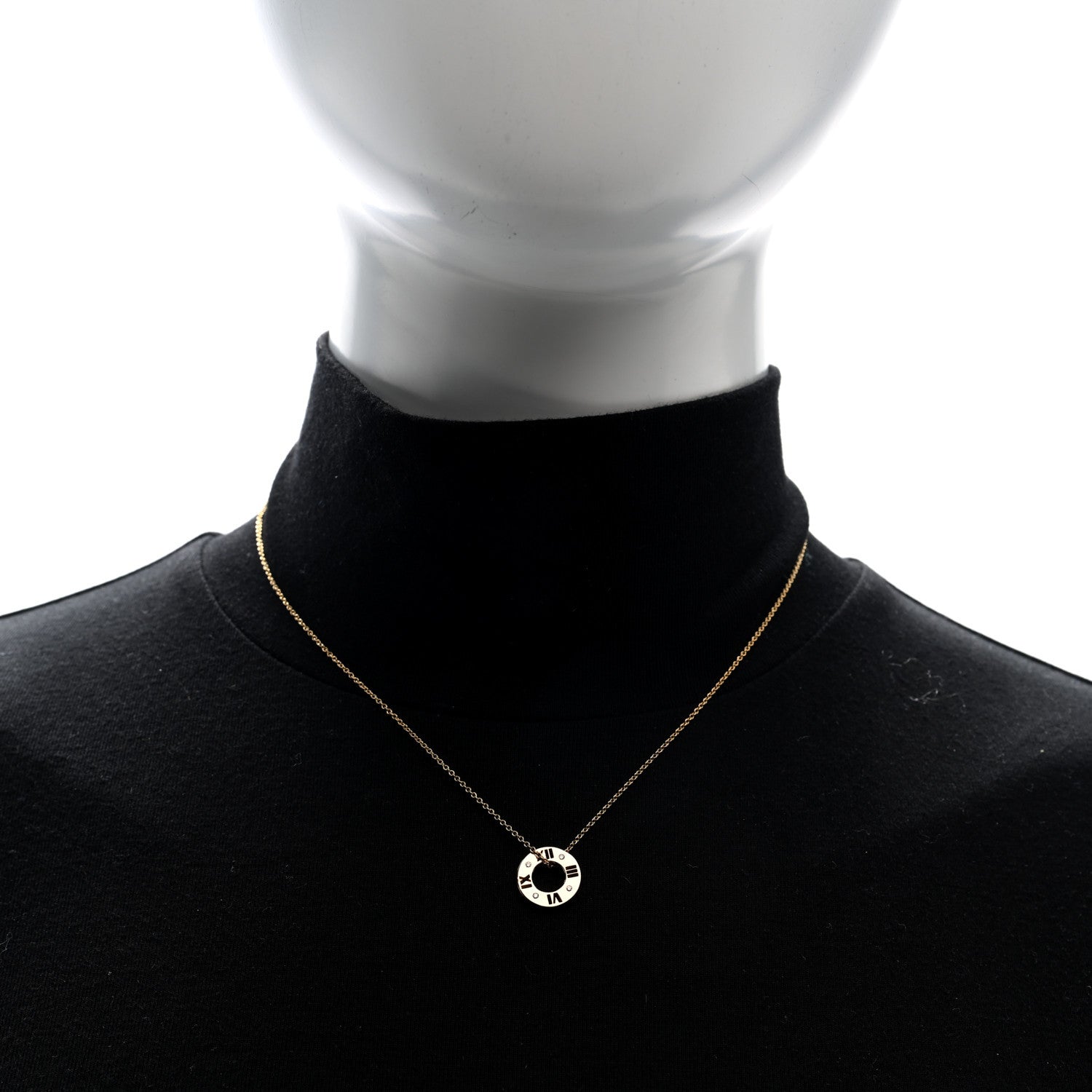 Tiffany 18K Rose Gold Diamond Atlas Pierced Pendant Necklace 2 of 5
