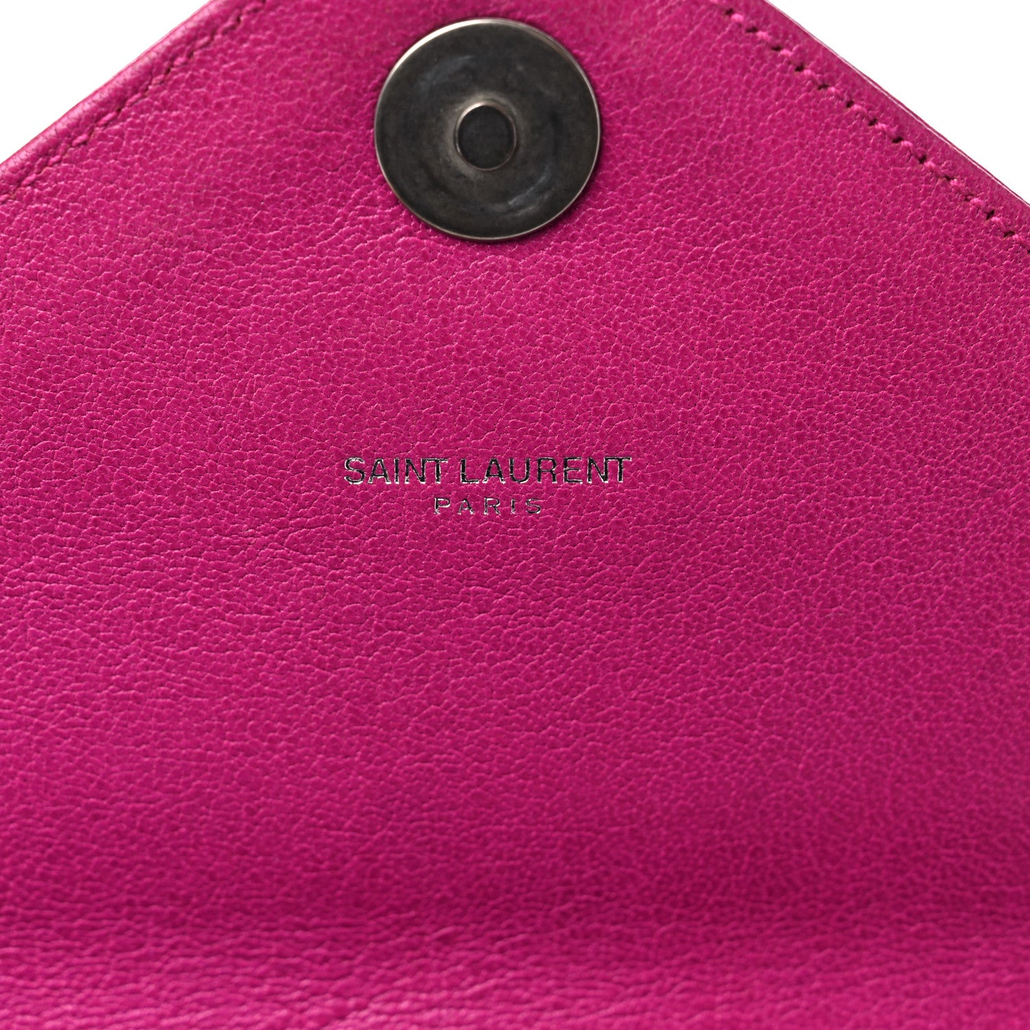 Saint Laurent Sheepskin Matelasse Chevron Medium Monogram Chain Bag Electric Pink 7 of 16