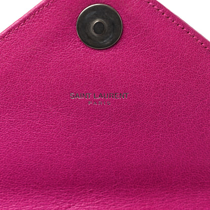 Saint Laurent Sheepskin Matelasse Chevron Medium Monogram Chain Bag Electric Pink 7 of 16