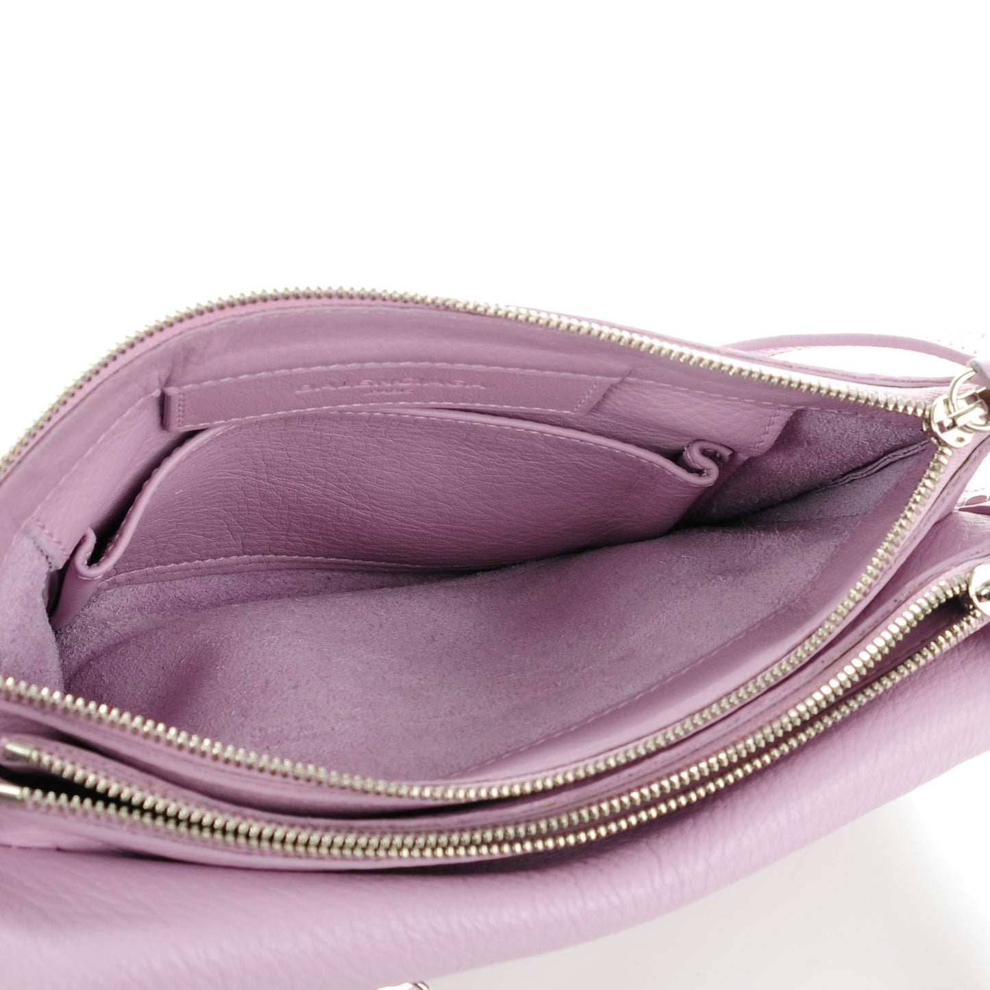 Calfskin Papier Mini Triple Crossbody Rose Orchid