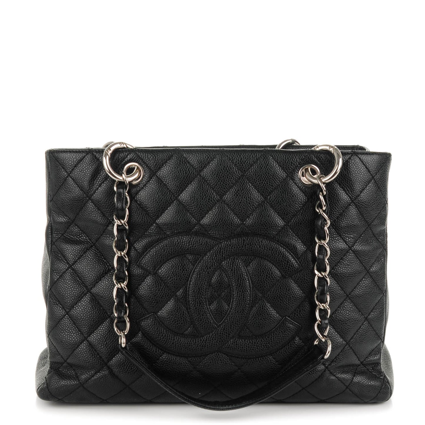 Caviar Quilted Grand Shopping Tote GST Black