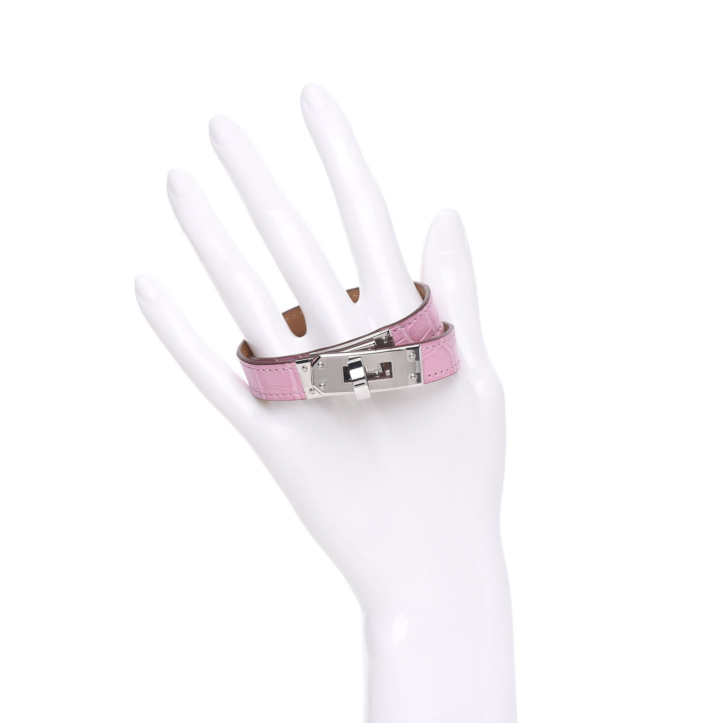 Matte Alligator Kelly Double Tour Bracelet 5P Pink