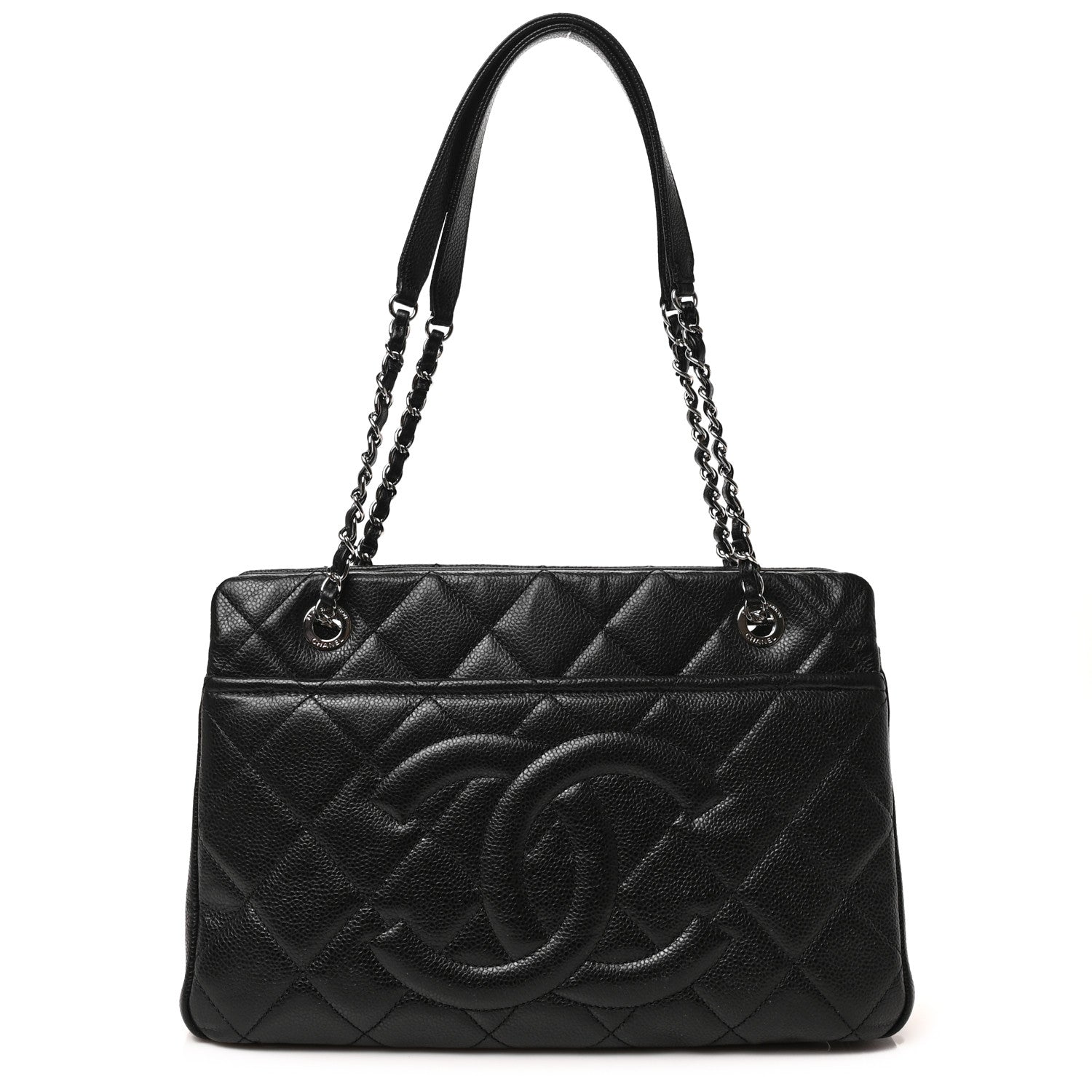Chanel Caviar Quilted CC Timeless Soft Tote Black 1 of 8
