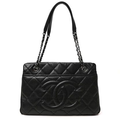Chanel Caviar Quilted CC Timeless Soft Tote Black 1 of 8