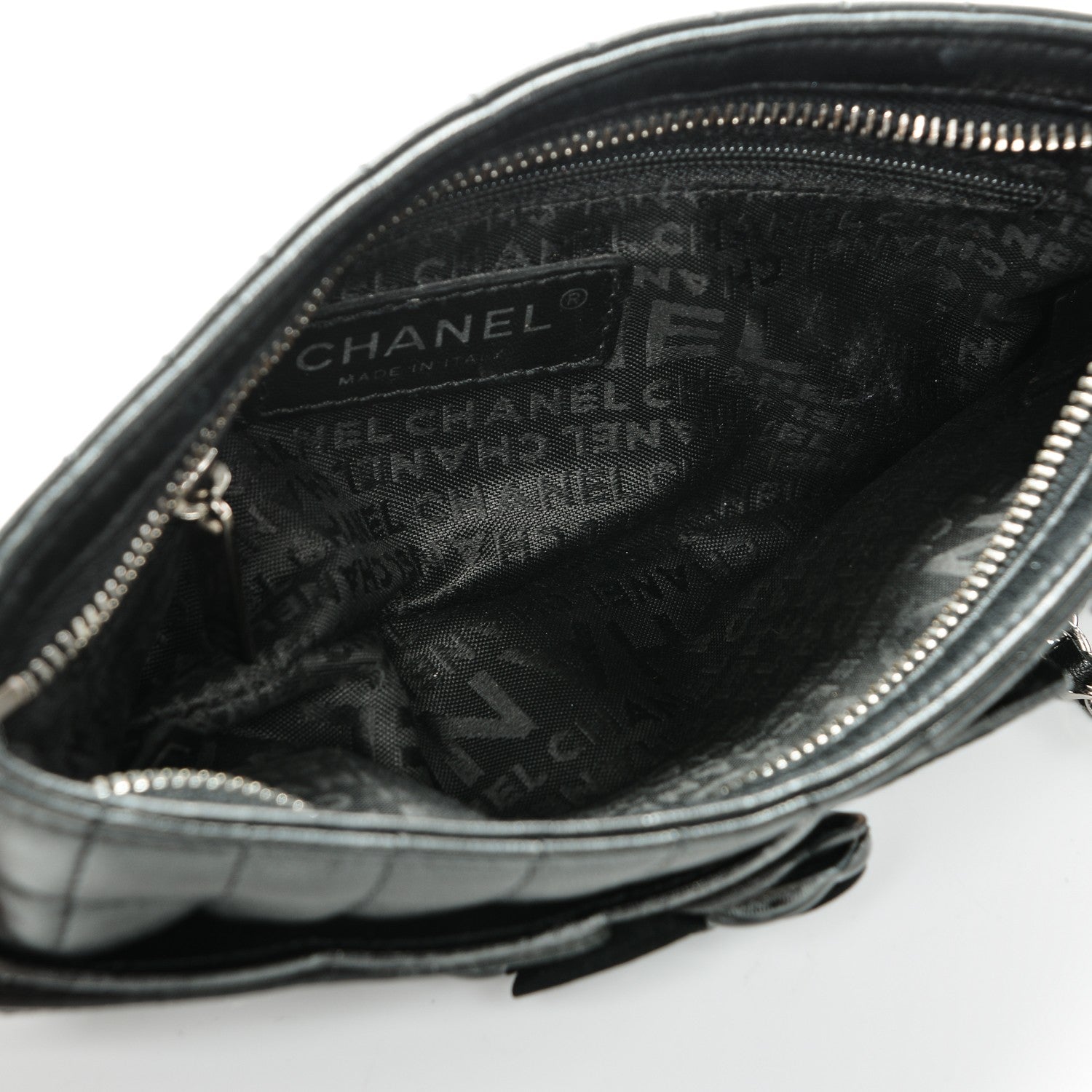 Chanel Lambskin Camellia N°5 Clutch Bag Black 5 of 7