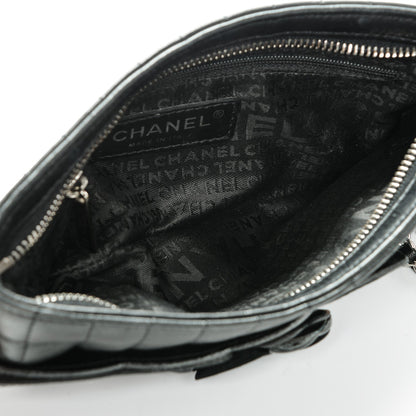 Chanel Lambskin Camellia N°5 Clutch Bag Black 5 of 7