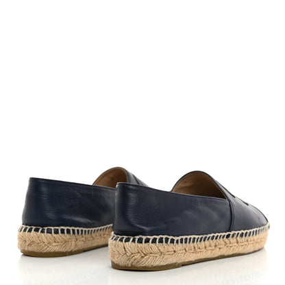 Chanel Lambskin CC Espadrilles 38 Navy Black 4 of 8