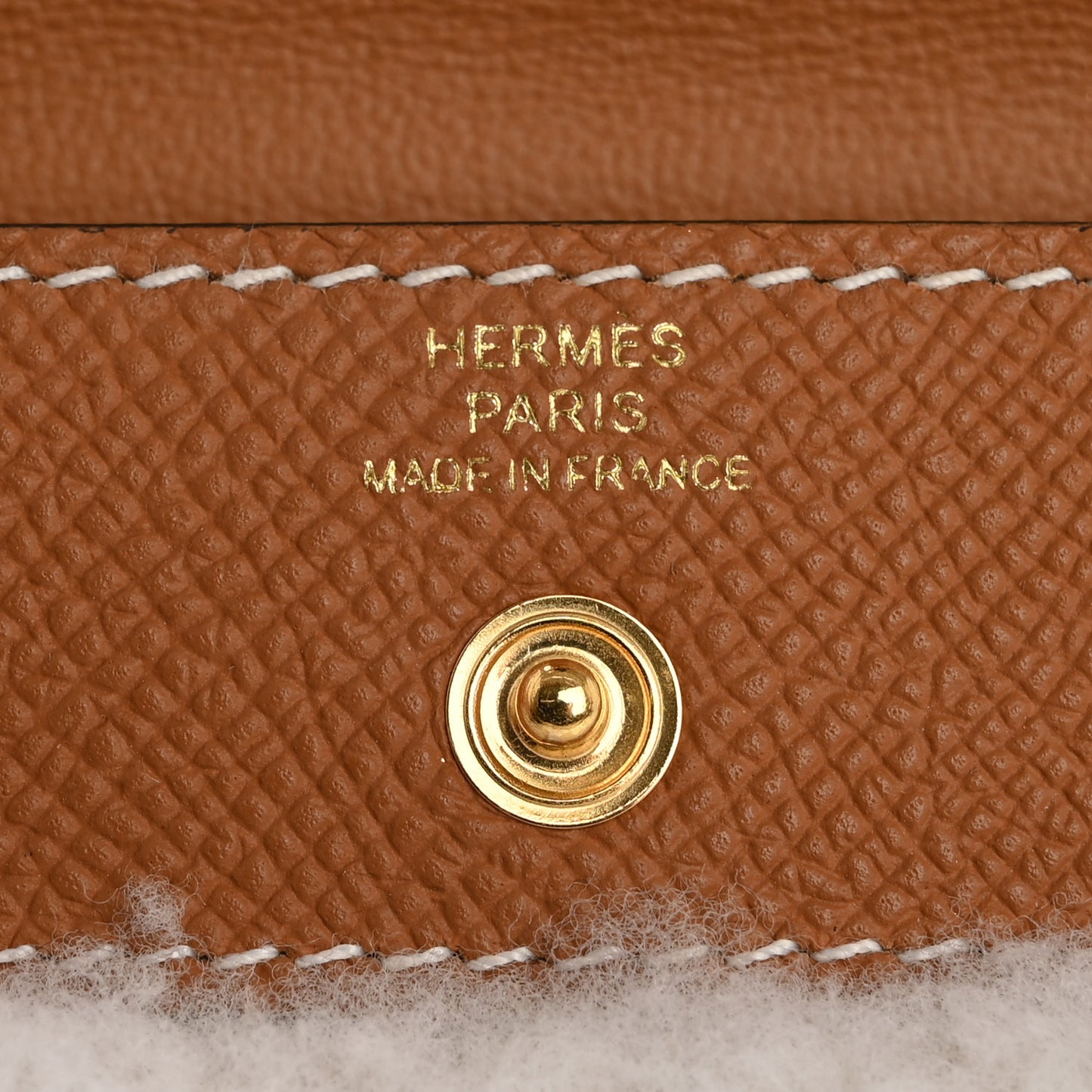 Epsom Teddy Kelly Pocket Belt Gold Ecru
