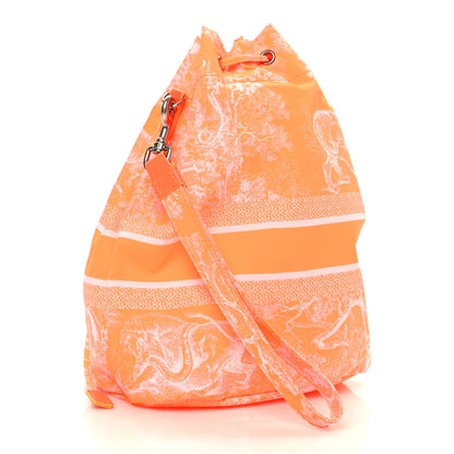 Christian Dior Technical Fabric Embroidered Toile De Jouy Sauvage DiorTravel Pouch Fluorescent Orange 3 of 10