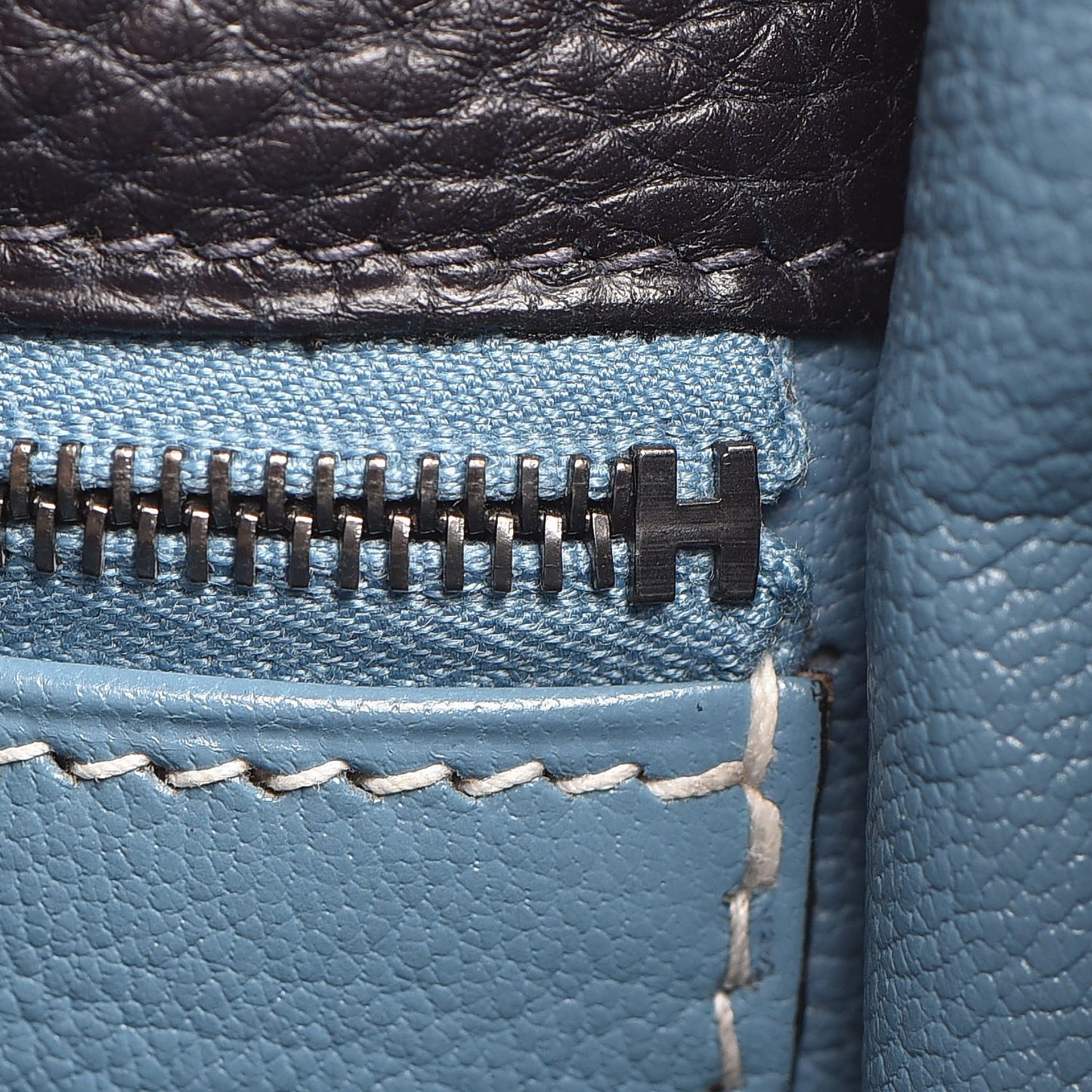 Togo Bi-Color Kelly Retourne 28 Indigo Blue Jean