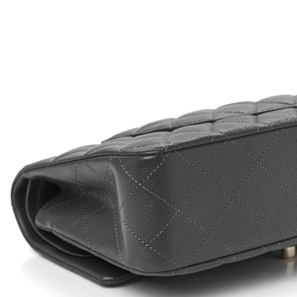 Chanel Caviar Quilted Medium Double Flap Dark Grey 10 of 12