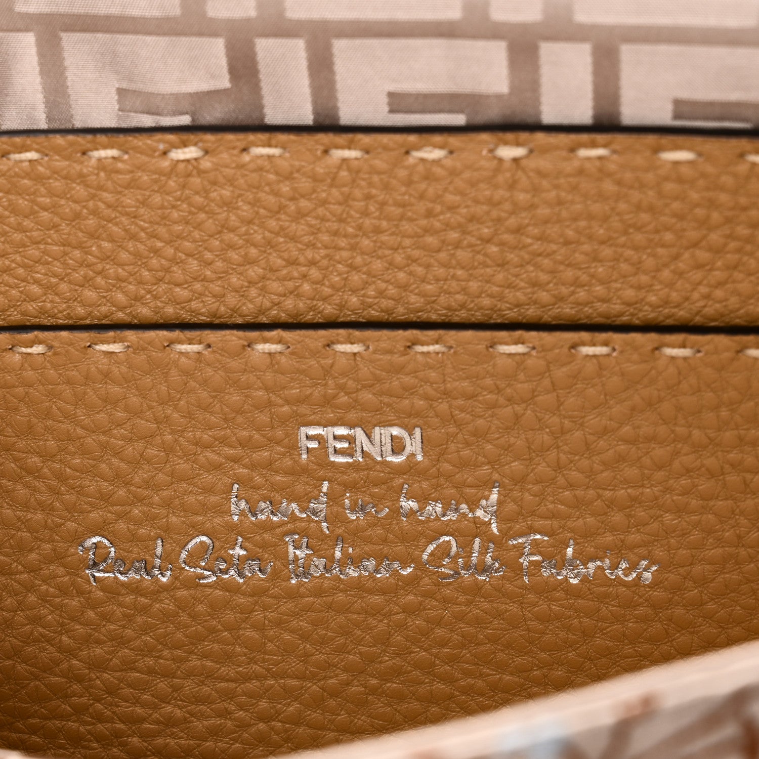 Fendi Satin Cuoio Romano Hand In Hand Campania Floral Baguette Multicolor 6 of 10