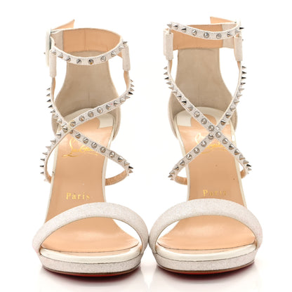 Christian Louboutin Patent Glitter Choca Lux Sandals 39.5 White 2 of 12