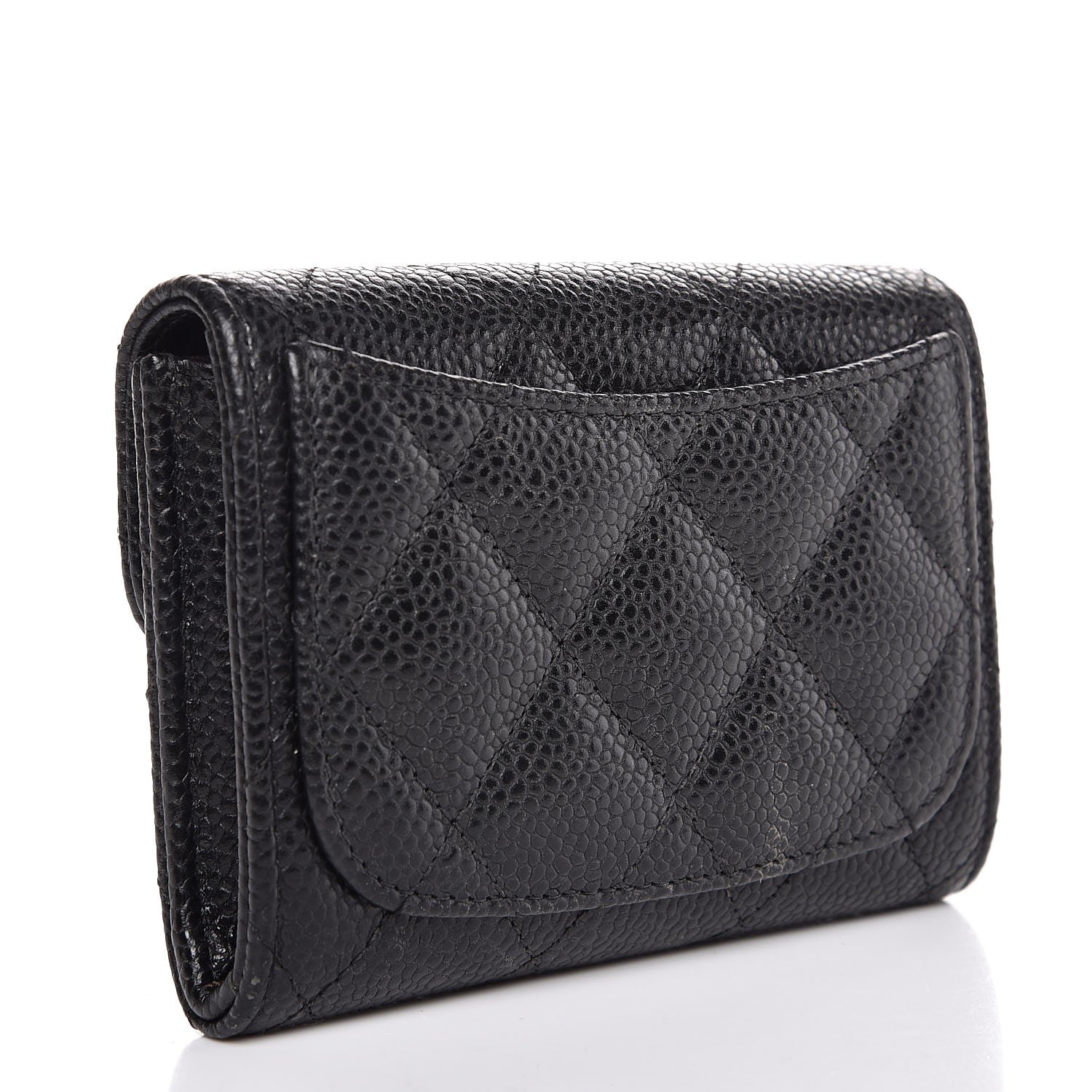Chanel Caviar Quilted Flap Card Holder Wallet Black 3 of 8