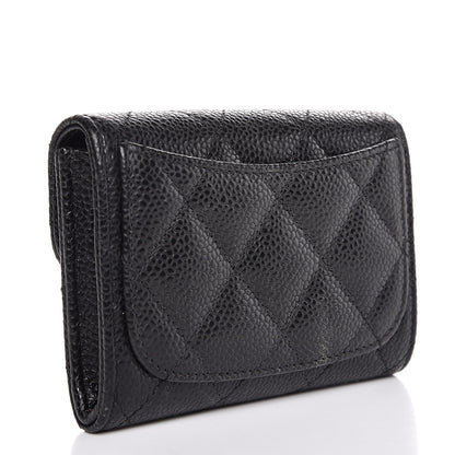 Chanel Caviar Quilted Flap Card Holder Wallet Black 3 of 8