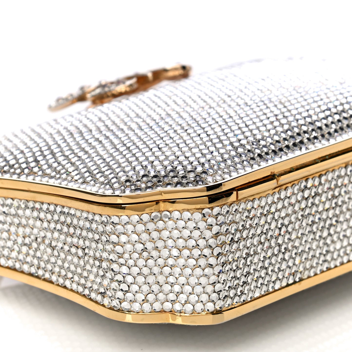 Swarovski Crystal Butterfly Minaudiere Clutch Silver Gold