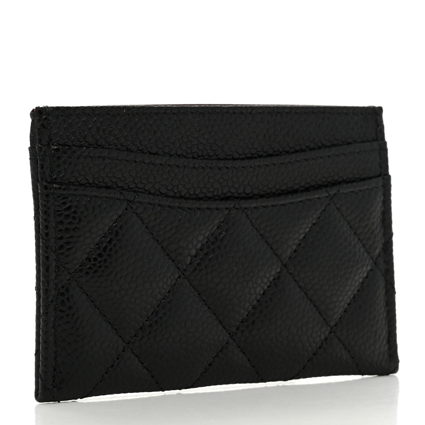 Caviar Quilted Card Holder Black