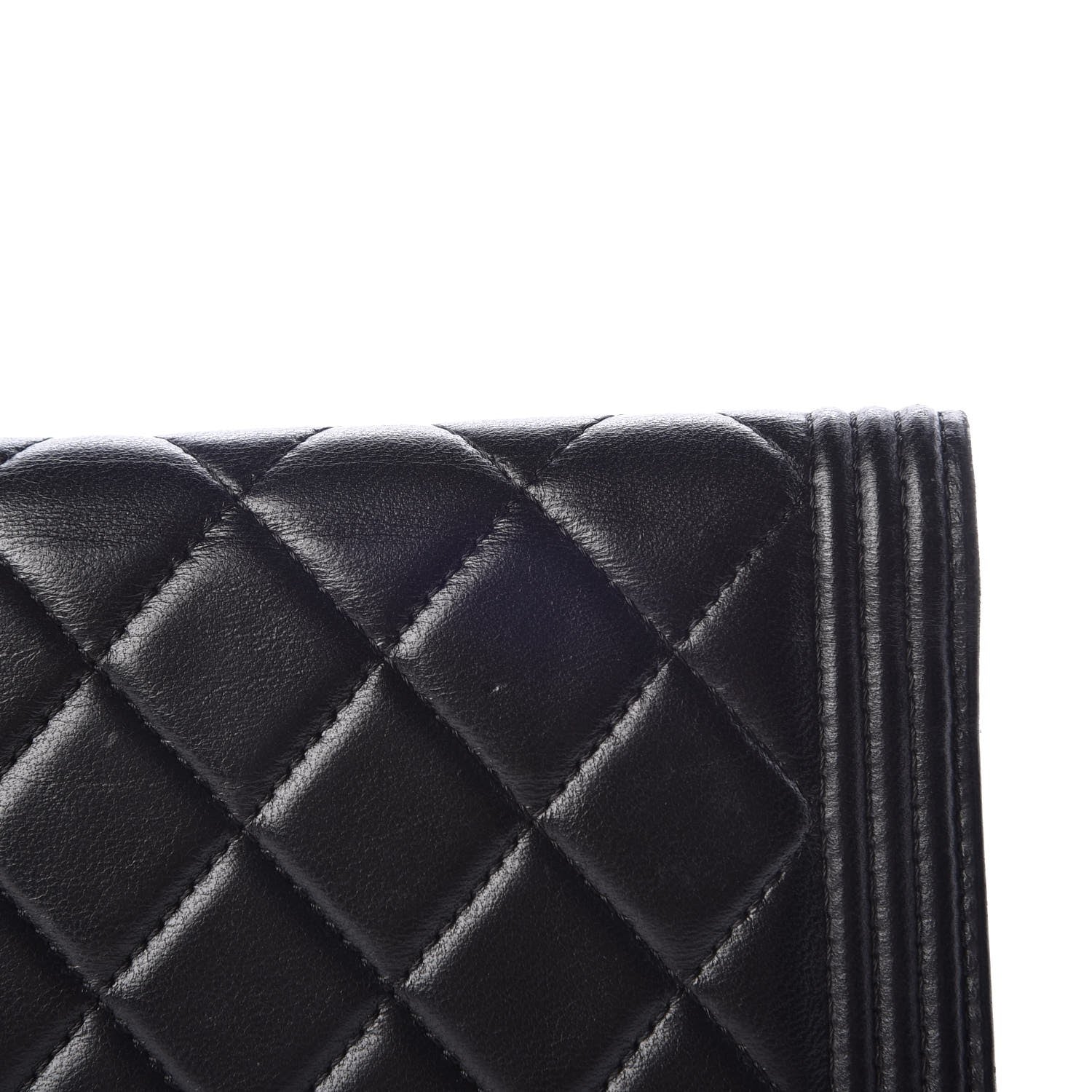 Chanel Lambskin Quilted Boy Yen Wallet Black 10 of 13