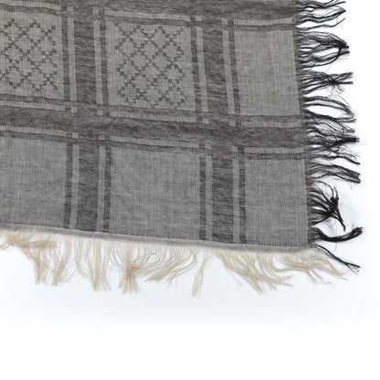 Gucci Wool Silk GG Monogram Diamante Plaid Surviee Shawl Beige Dark Brown 3 of 5