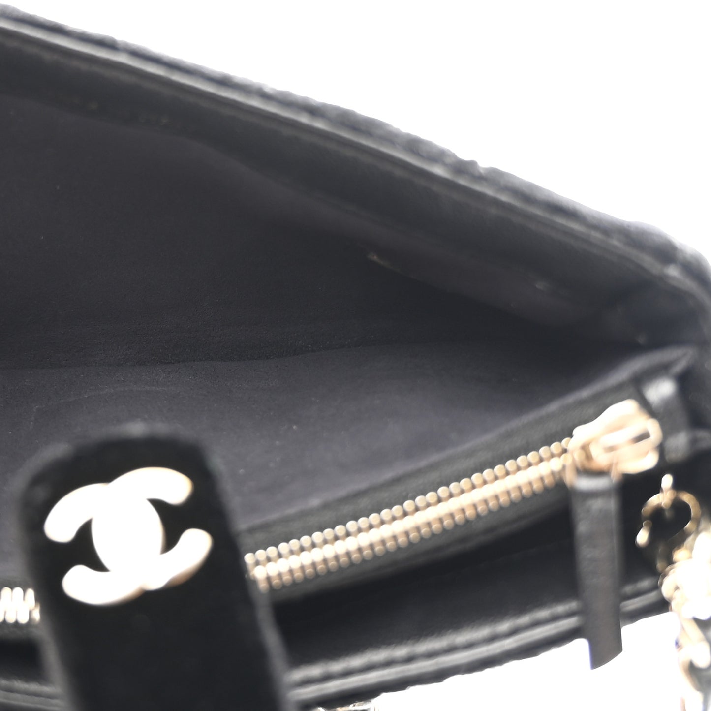 Velvet Quilted Small Clutch With Chain  Black