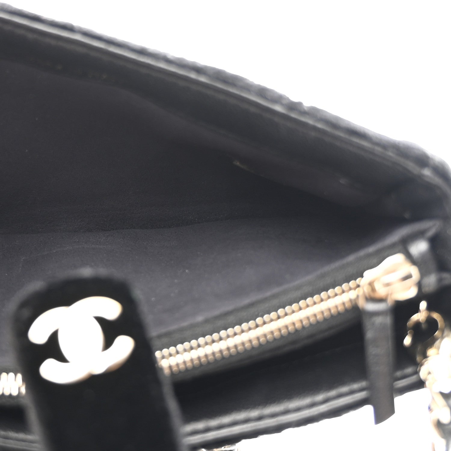 Chanel Velvet Quilted Small Clutch With Chain  Black 5 of 12
