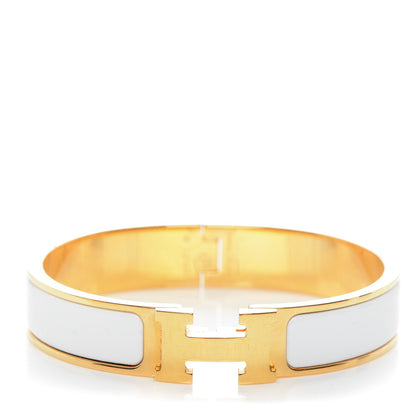 Hermes Enamel Narrow Clic Clac H Bracelet PM White 1 of 4