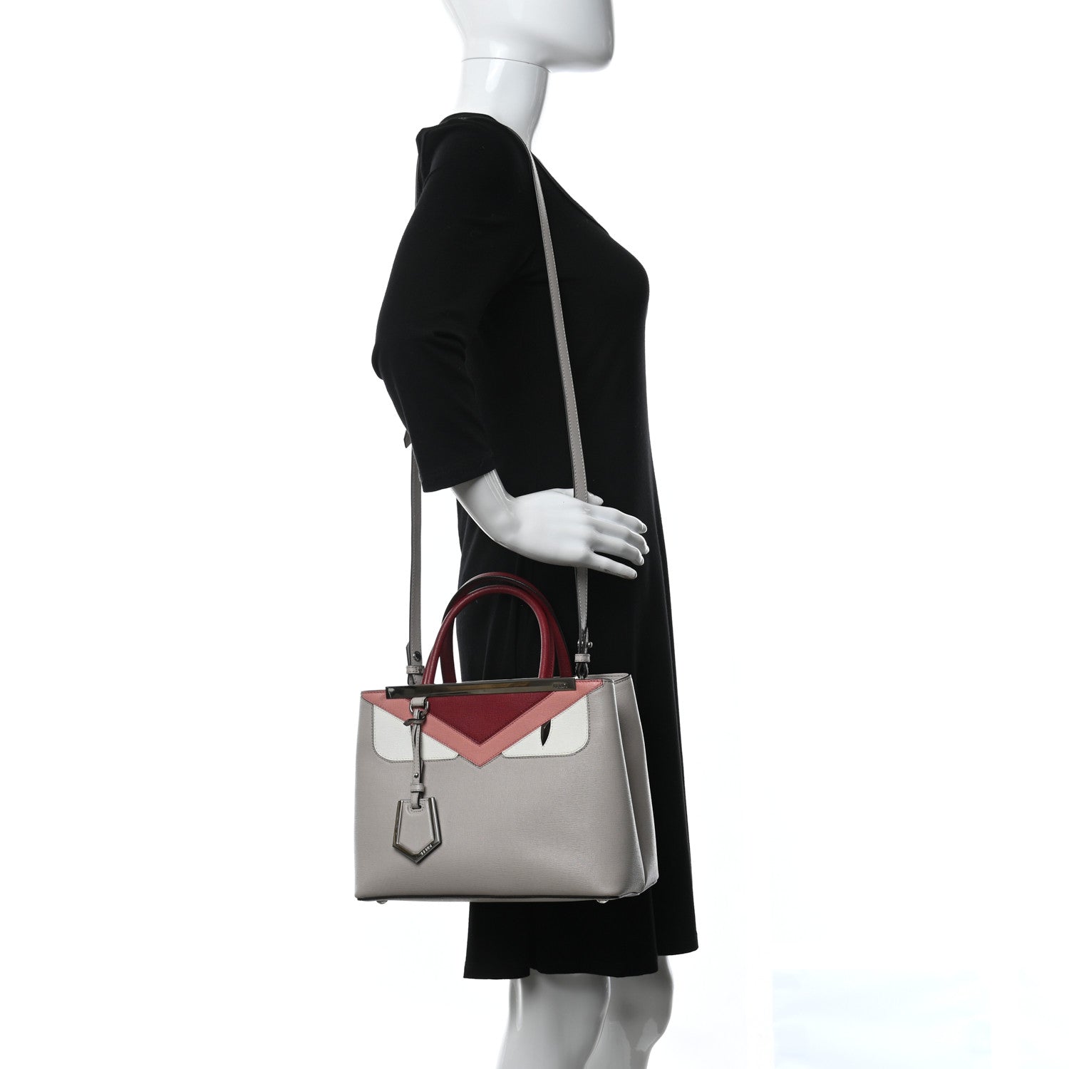 Fendi Vitello Elite Monster Petite 2Jours Tote Polvere Ribes Multicolor 2 of 10
