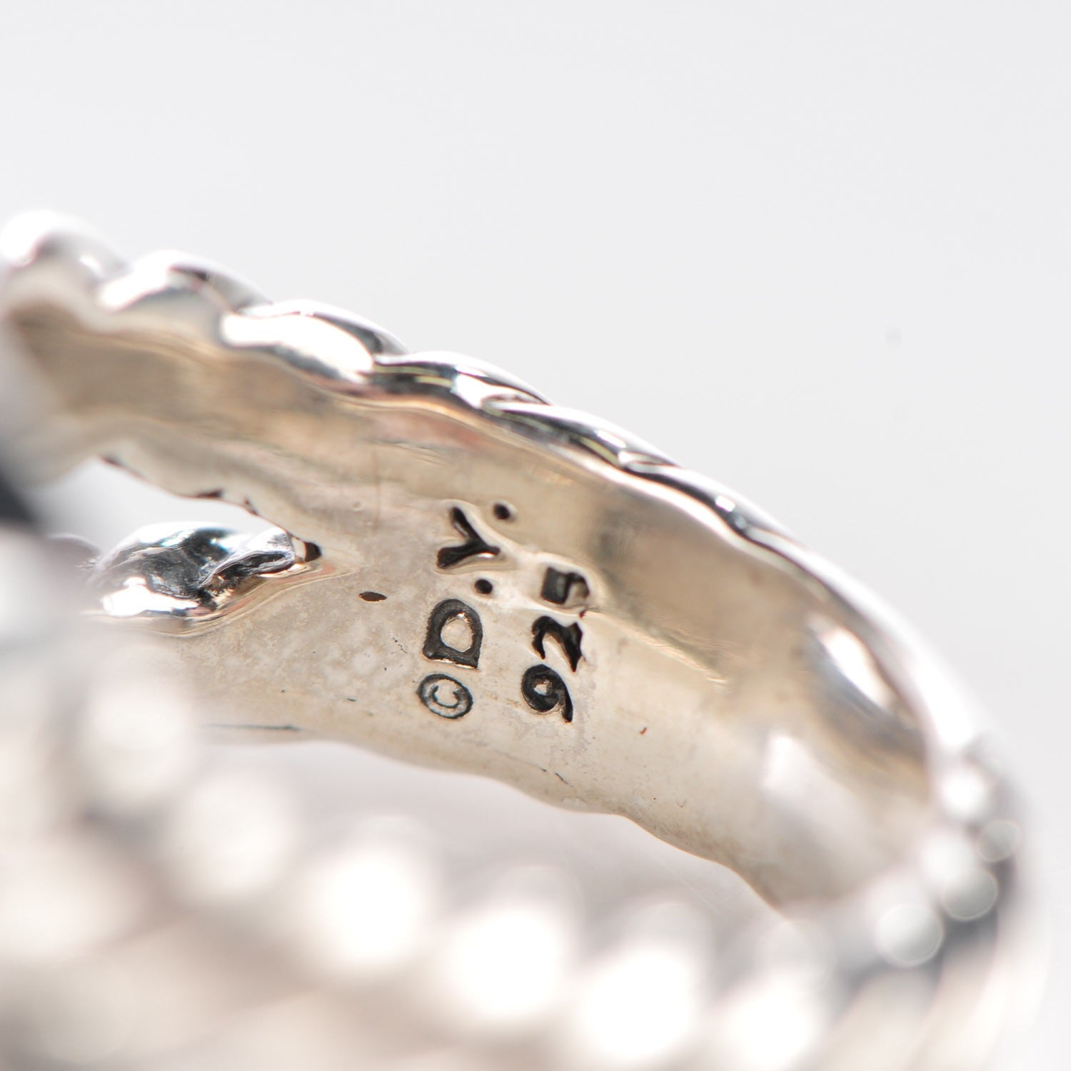 David Yurman Sterling Silver White Agate 14mm Albion Ring 52 6 5 of 7