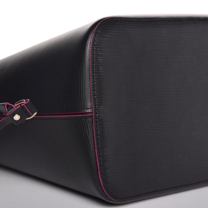 Louis Vuitton Epi Neverfull MM Black Hot Pink 8 of 10