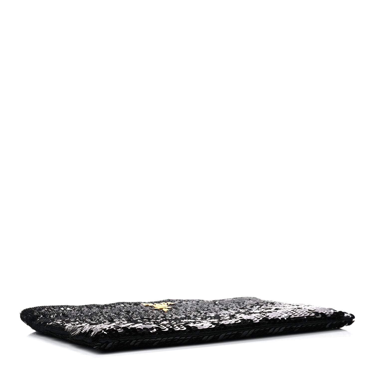 Prada Sequin Pochette Clutch Black 4 of 10