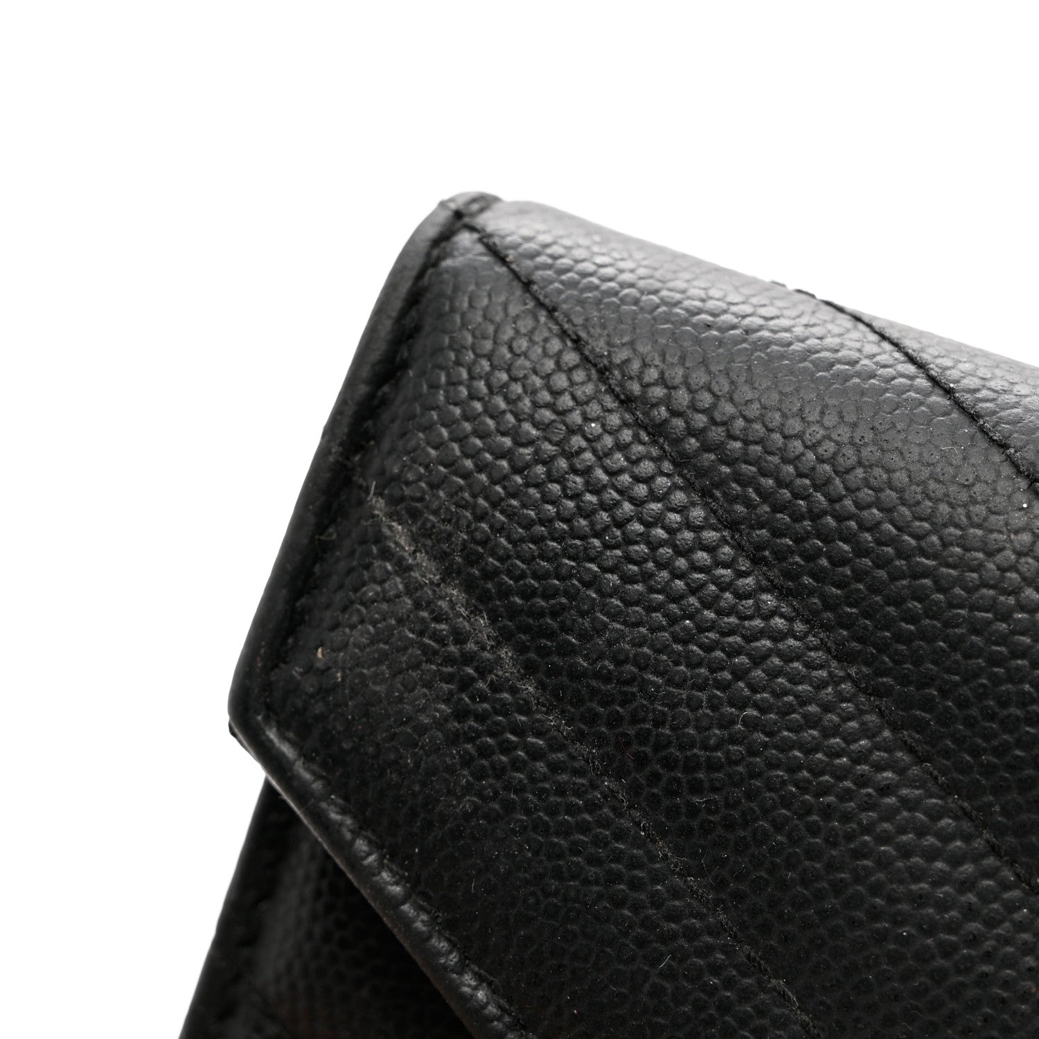 Saint Laurent Grain De Poudre Matelasse Chevron Small Monogram Envelope Wallet Black 8 of 8