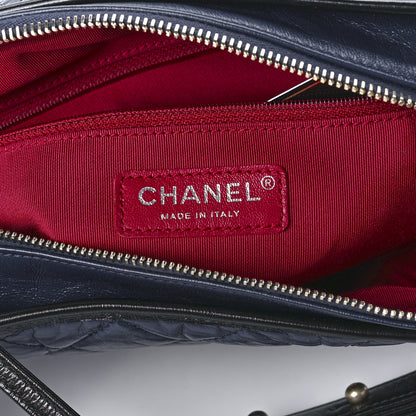 Chanel Aged Calfskin Quilted Medium Gabrielle Hobo Navy Black 6 of 11