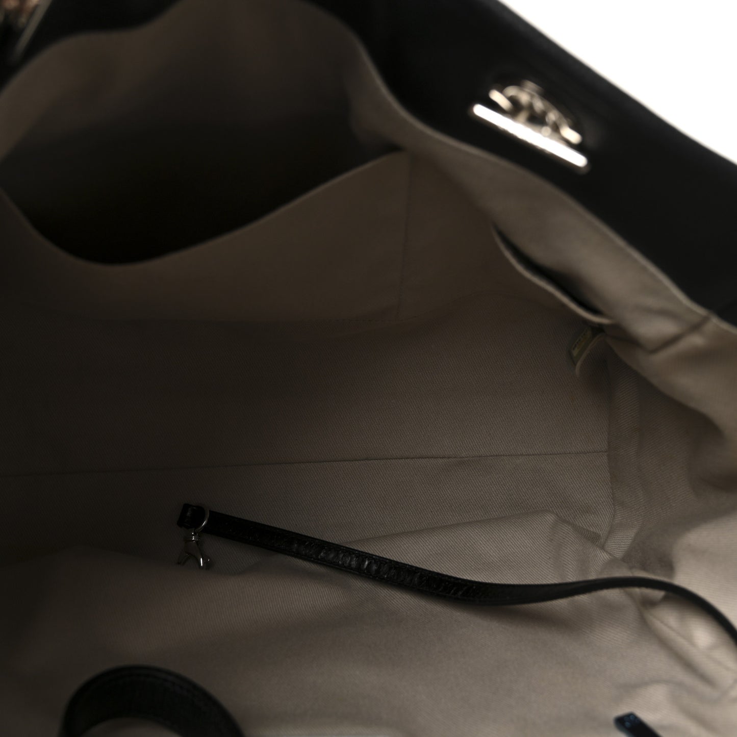 Glazed Calfskin Small Deauville Tote Black